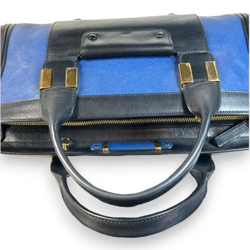 Chloe Blue and Black Leather Satchel - Picture 5 of 16